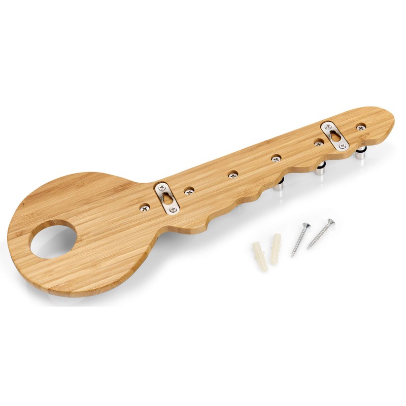 Zeller 13590 Key Holder Bamboo/Stainless Steel 35 x 4 x