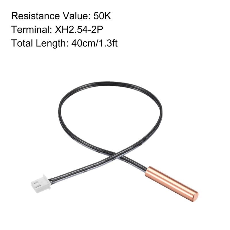 Rebower NTC Thermistor Probe 50K 40cm Waterproof Copper Temperature Sensor
