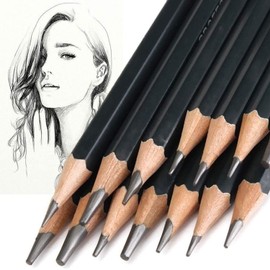 14 Pcs Lapices de Dibujo Profesional Kit de Dibujo Lápices de Dibujo Juego Para Dibujar y Dibujar Con Borradores Carbón Palo Sacapuntas Art Para Artistas Adultos Recargas de Color y Negro Para Artesanía Dibujo de Arte Carpintero Proyectos de Dibujo Escri