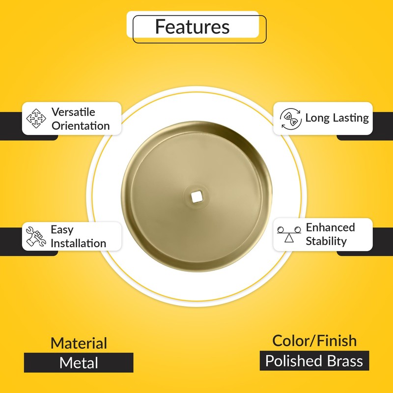 BRIXWELL Closet Back Plate Metal Material, Polished Brass Finish, 2-3/4"
