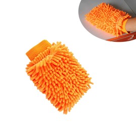 Premium Car Wash Glove Microfibre - Upgraded Scratch-Free Car Wash Mitt Double Sided Glove for Car Cleaning Auto Detailing, Washing and Cleaning Orange