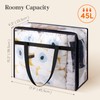 Lifewit 3 Pack Clear Storage Bags, 45L Plastic Clothes Storage