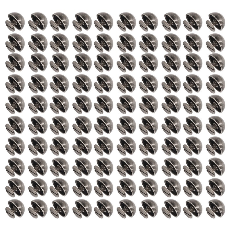 100 Sets Mushroom Rivets Round Head 10mm Electroplating Semicircle Alloy