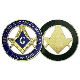 Prince Hall Free Accepted Masons Blue & Gold Masonic Auto Car Emblem