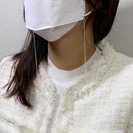 Mask strap, colored beads, beads, mask string, mask string MST83 Purple 3ea