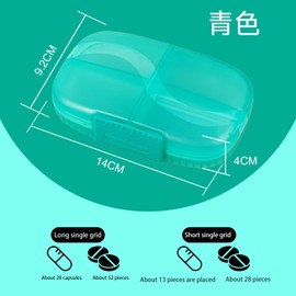 Weekly Pill Organizer 1 Time a Day,Pill Dispensers，Pill Box 7 Day with 7 Extra Large Compartments Portable Travel，for Medication/Vitamins/Fish Oils/Supplements (cyan)