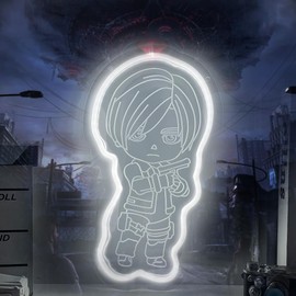 Anime Neon Sign, Brithtness Adjustabel Residet Evil Neon Light, Leon lED Signs, Residet Evil LED Light Signs, Wall Decoration for Game Room,Man Cave, Gifts for Gamer, kids, girls, Game Fans Gift