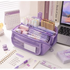 Large Capacity Pencil Case for Students – Multi-Compartment Stationery Organizer for School, Office & Creative Workspaces