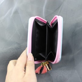 Girls Unicorn Wallet With Tassels Cute Rainbow Unicorn Design Short Wallets Zipper Purse For Women(0116D)
