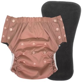 EcoAble Big Kids’ Pull-On Cloth Diaper, Age 6–16 | Reusable Potty Training & Incontinence Briefs for Special Needs Children (Dusty Rose, Junior 1)