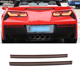 Unbrand 2PCS Smoked Black Rear Fog Light Lamp Cover Exterior for Corvette C7 2014-19