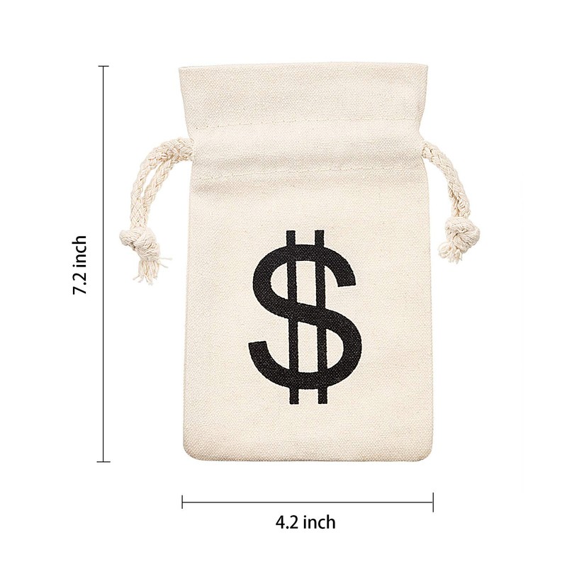 Boao 24 Piece Canvas Money Bag Pouch with Drawstring Closure