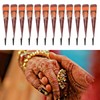 12PCS Temporary Tattoo Paste Cones Brown India Hand Painting Drawing