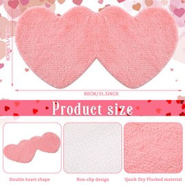 Hoolerry Valentines Heart Rug Double Heart Shaped Bathroom Rug Decorative Non Slip Doormat Washable Love Shag Shower Mat Home Bedroom Living Room 15.75 x 31.5 Inch(Pink)