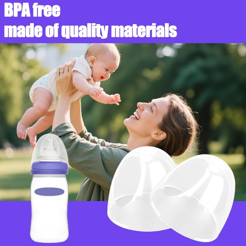 6pcs Baby Bottle Caps Compatible with Lansinoh Bottles, Soft &