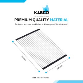 KABCO 19 Inch Multifunctional Foldable Roll Up Dish Drying Rack, Oil, Rust and Heat Resistant Food Safe Grade Silicon Wrapped Stainless Stell Rolling Up Grid