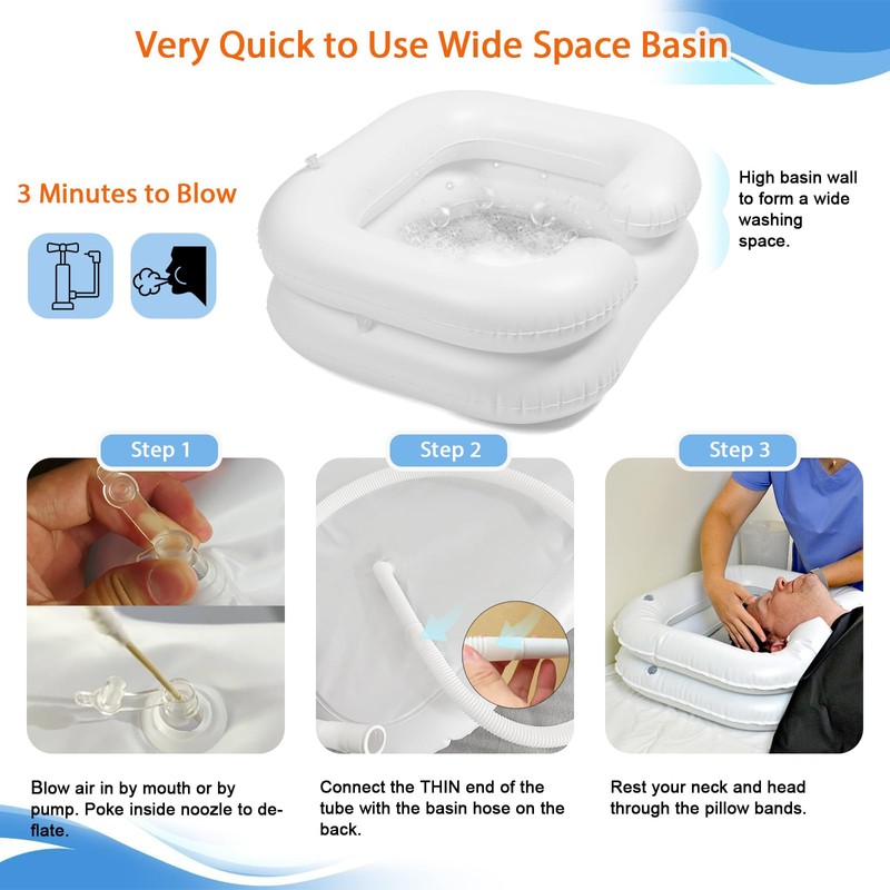 Goping Large Size Inflatable Hair Washing Basin with Head Comfort