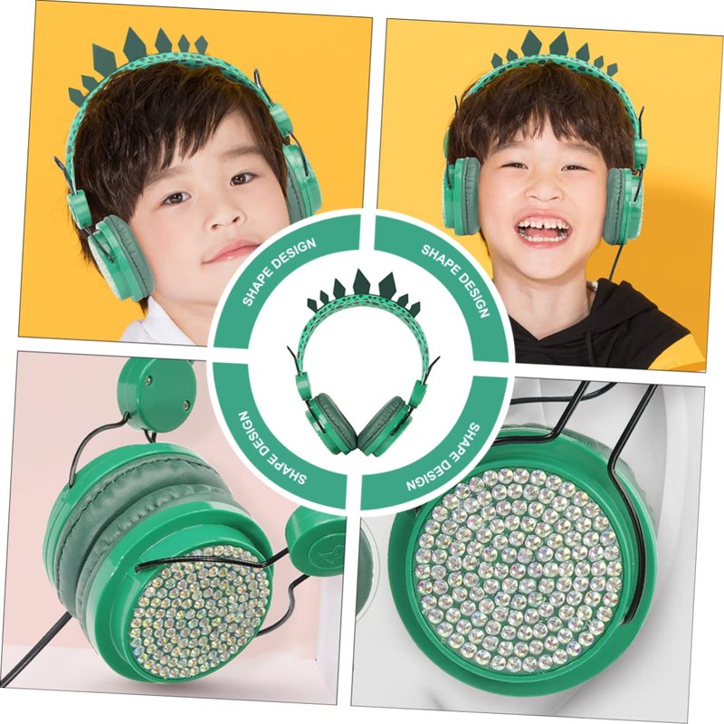 Gadpiparty Over Ear Headphones for Microphone Adorable Dinosaur Design Volume