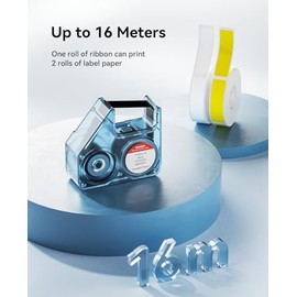NIIMBOT Compatible Labeling Ribbon, Replacement Refill Tapes for B18/N1 Thermal Transfer Label Printer, Clear Printing Long Storage Time, Up to 16 Met