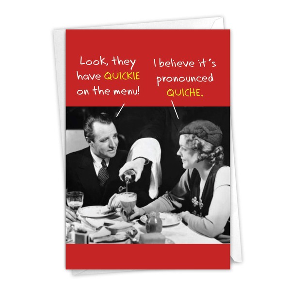 NobleWorks - Funny Retro Birthday Card with Envelope - Humor,