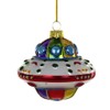 Cody Foster & Co Colorful UFO Ornament with Glitter, Multicolor
