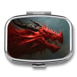 Pocket Pill Box Dragon Portable Pill and Vitamin Storage Box for Purse Pocket Travel Gifts