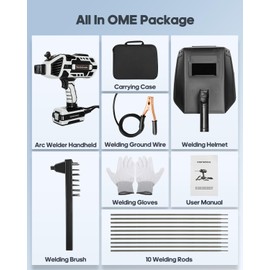 Welding Machine Handheld, 110V Portable ARC Welder Hand Held Welder with IGBT Inverter 6 Variable Current Adjustment 20-120Amp Welding Output Welding Machine for 1/16"-1/8" Welding Rod