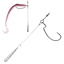 OJYDOIIIY Jika/Tokyo Rig (10/12 PCs) - Drop Shot Style Fishing Rigs with Weedless EWG Hooks (1/8 3/16 1/4 3/8 1/2oz) | Replaceable Hooks & Weights