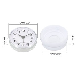 PATIKIL Waterproof Bathroom Clock, Mini Round Wall Clocks with Suction Cup for Shower Kitchen Home Decoration, White