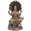 Veronese Design 3 3/4 Inch Shesha Vishnu Cold Cast Resin Bronze Finish Hindu God Idol Sculpture