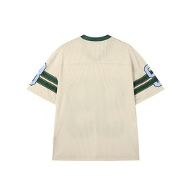 Tisfeer Oversized Graphic Tshirts for Men Woman Sports Y2k Tops Jersey Shirt V Neck Summer Fashion Vintage Baggy Tee (Apricot, M)