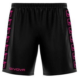 GIVOVA Poly Band Track Pants, Noir/Fuchsia Fluo, XXL