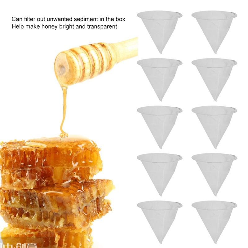 10pcs Honey Strainers Beekeeping Honey Bee Filter Mesh Bag Filters