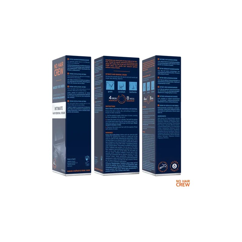 No Hair Crew intimate crema depilatoria íntima para hombre 100ml