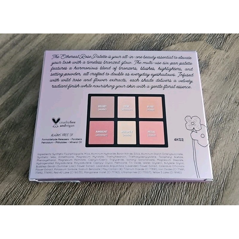 WINGME Ethereal Rose Face and Eyeshadow Palette Light-Medium NIB