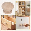 MengH-SHOP Cabinet Knob Wooden Knobs 35mm Round Door Knobs Unpainted