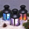 LED Lantern with Effect, Decorative Mood Lantern (Black - Coloured