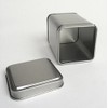 Silver 50 gram 8 centimeter square tin caddy