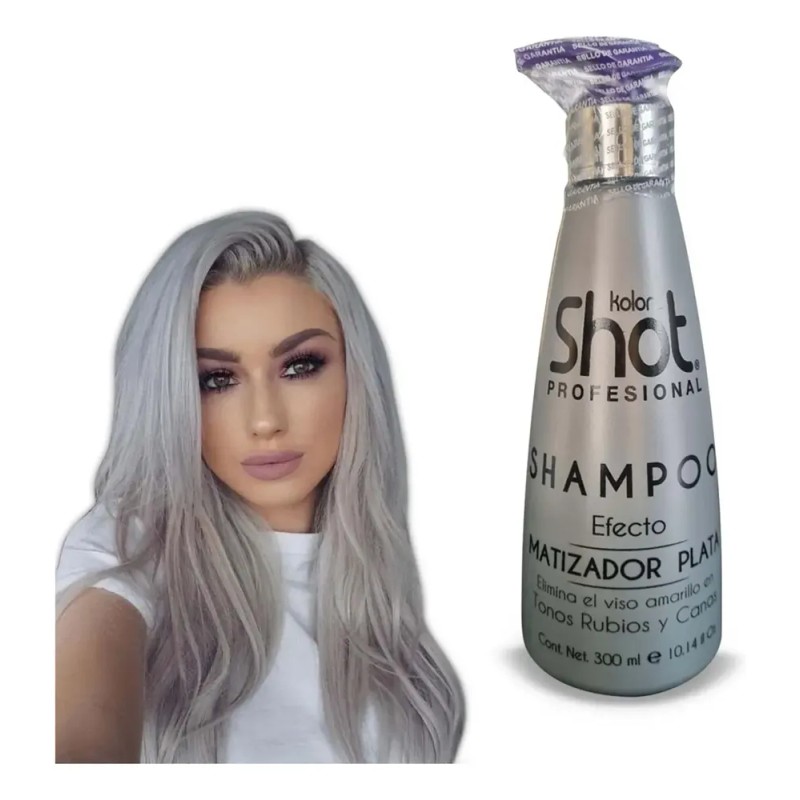 Shampoo Matizador Plata Cabello Platinado Y Canas Kolor Shot