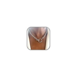 Gold Chunky Necklace for Women 14K Gold Plated Chain Clasp Toggle Necklaces Paperclip Statement Link T-Bar Clasp Dainty Gold Necklace Jewelry Gifts (Silver)