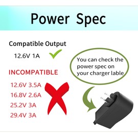12.6V Charger for Aiper Surfer-S2 SKS2 Cordless Robotic Pool Vacuum Cleaner Power Adapter Cord