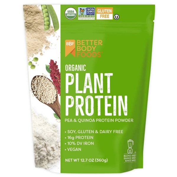 BetterBody Foods Organic Plant Protein Powder, 12.7 Ounces