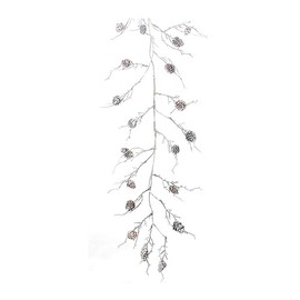 Melrose Flocked Pinecone Artificial Christmas Garlands - 5.5' x 12" - Unlit - Set of 2