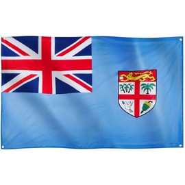 Runesol Fiji Flag, 91 x 152 cm, 4 Eyelets, One in Each Corner, Girmit Day, Fiji National Flag, Premium Flags for Indoor and Outdoor Use, Vibrant Colours