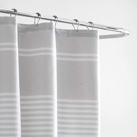 Vera Wang - USHS6A1100403 | Stripe Collection | 100% Cotton Lightweight Durable Shower Curtain, Simple and Elegant Style for Bathroom Décor, 70" x 72", Seersucker