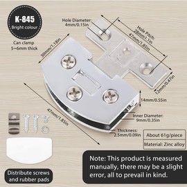 Pivot Hinge 2 Pieces Glass Cabinet Door Hinges Shower Door Pivot Hinges 90 Degree Frameless Glass Door Cupboard Showcase Cabinet Clamp Bathroom Clamp