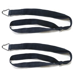 6.6ft 2m Aerial Loops Aerial Straps Ropes Aerial Acrobatics Body Loop Trapeze Circus Apparatuses Equipment Yoga Straps 1 pairs (Black)