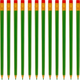 LCPQMZGH 12 Pcs Erasable Checking Pencils, Pre-Sharpened, for Marking, Coloring, Tests, Grading, Office, (Green)