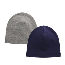 FORUHOO Baby Beanie for Boys Girls Toddler Hat Autumn Winter Set of 2, Single layer: grey and navy