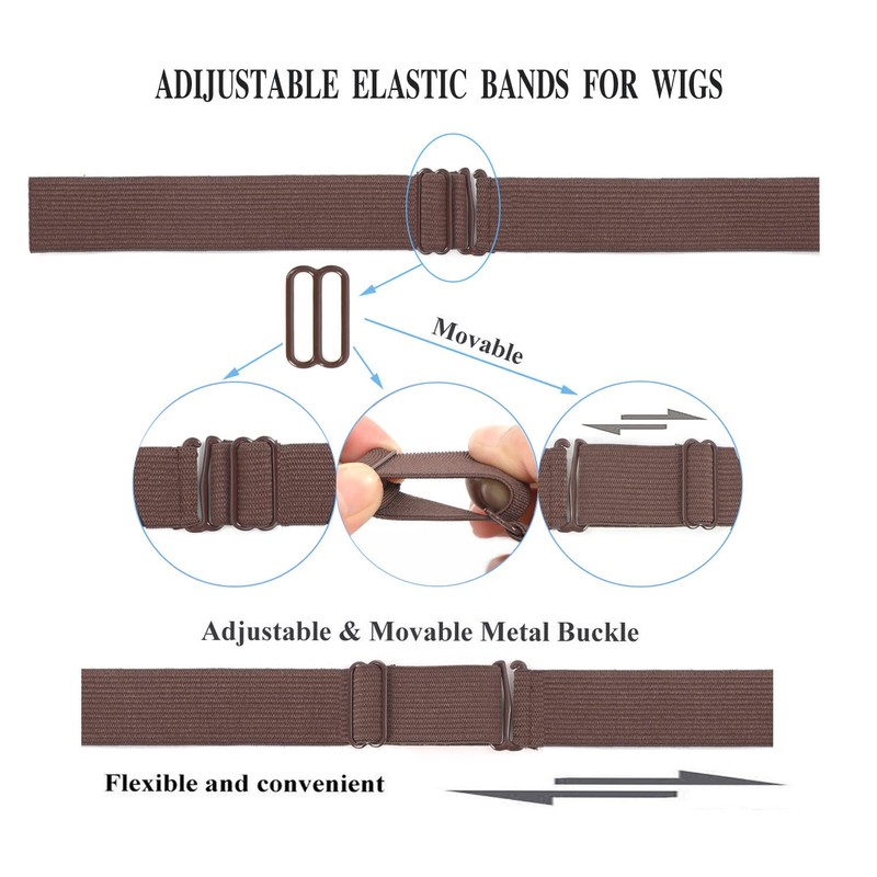 JIUSERLU Adjustable Elastic Bands For Wigs, Adjustable Wig Bands (Mixed,